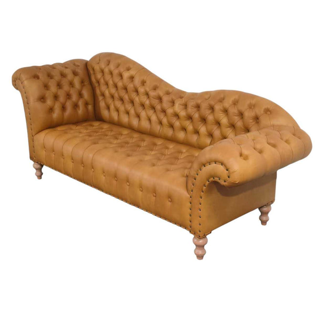 Versa French tufted Chaise ☆ Tan