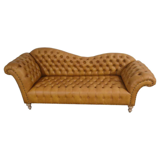 Versa French tufted Chaise ☆ Tan
