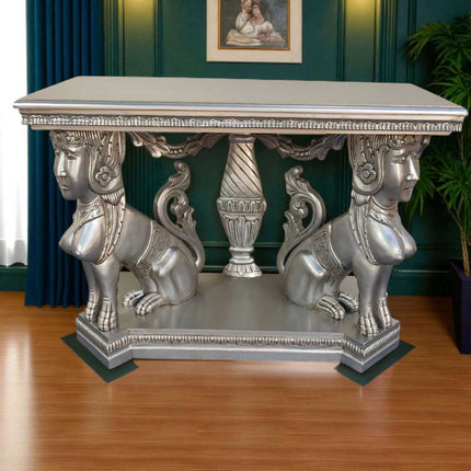 Adeline Lady Dog French console Table ☆ Silver
