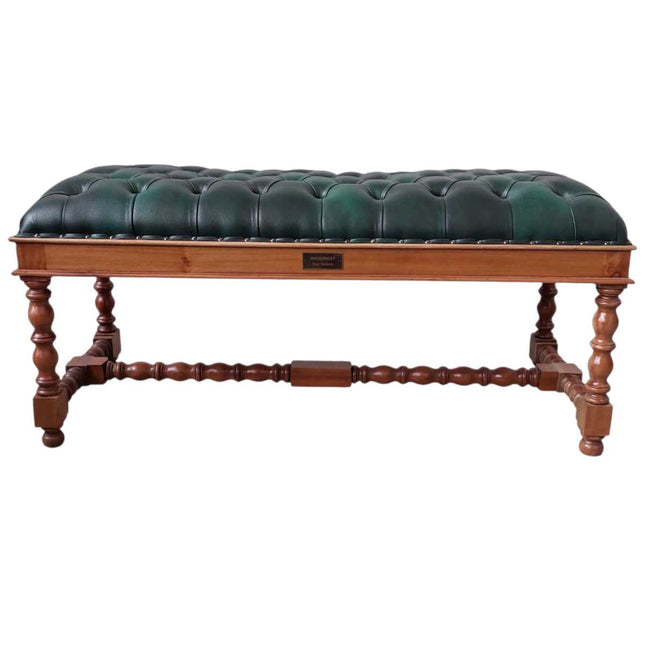 Dawson Colonial Bedroom seat ☆ Walnut Light & Green