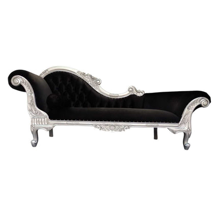 Vienna French Chaise ☆ Silver & Black