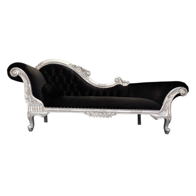 Vienna French Chaise ☆ Silver & Black