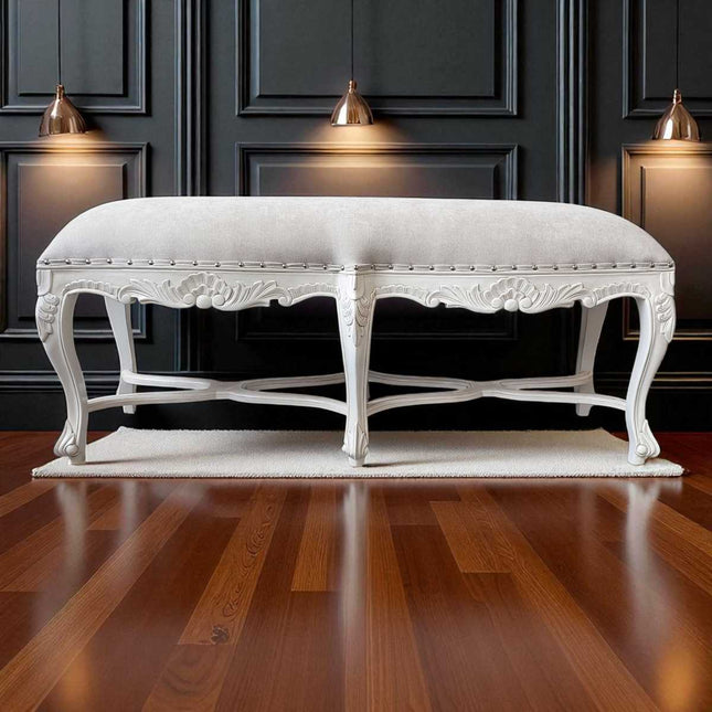 Chalsea French Cross Frame Stool ☆ White