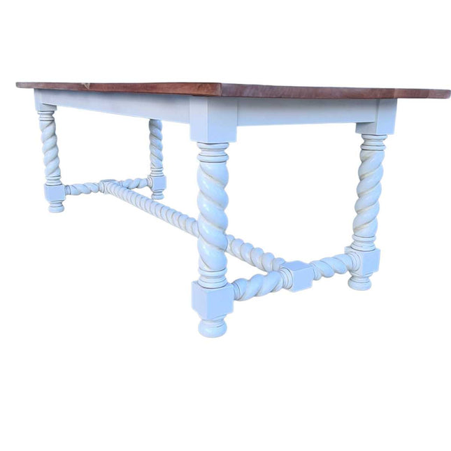 JENKINSON MAHOGANY WOOD DINING TABLE ☆ WHITE & NATURAL