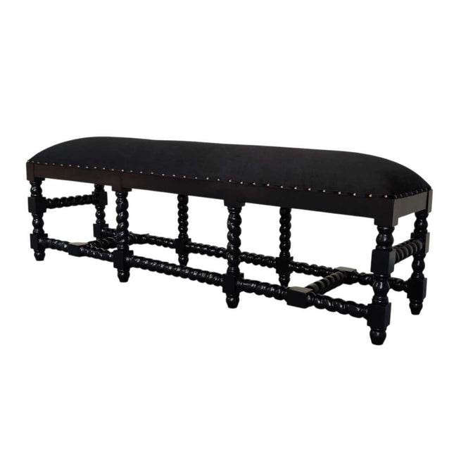 Hazelhurst Bedend Seat ☆ Black & Black Velvet