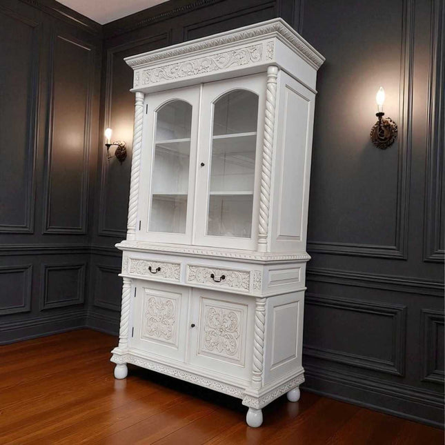 NAXOS FRENCH CABINET & SIDEBOARD ☆ WHITE ANTIQUE