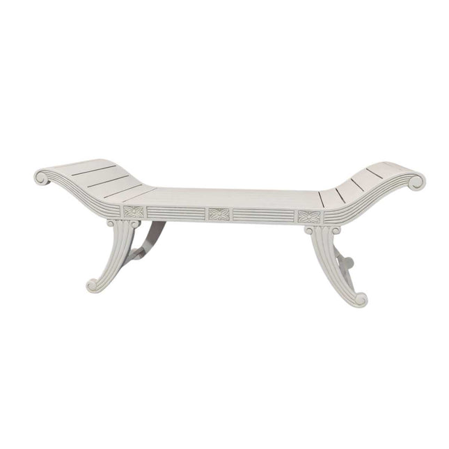 Munich Mahogany indoor Sleigh Bench Seat ☆ White