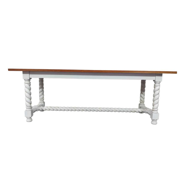 JENKINSON MAHOGANY WOOD DINING TABLE ☆ WHITE & NATURAL