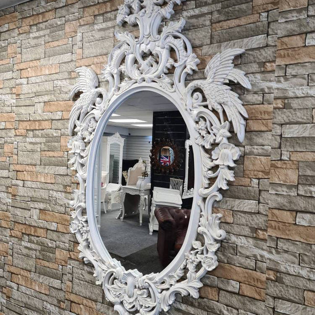 Hewling French Rococo Mirror ☆ White Antique