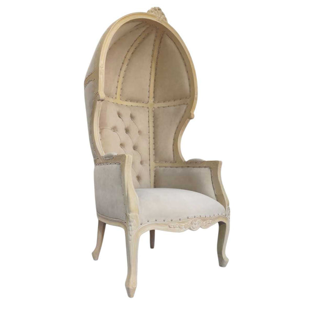 Edmund Porter Chair ☆Rustic white & Linen