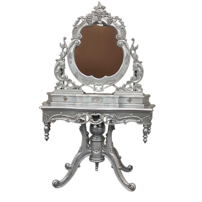 Ballantyne Dressing Table & Stool ☆ Silver