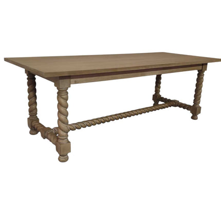 Jenkinson Mahogany Wood Dining Table ☆ Rustic Grey