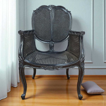 Severes Mahogany & Cane Louis XV chair ☆ Black