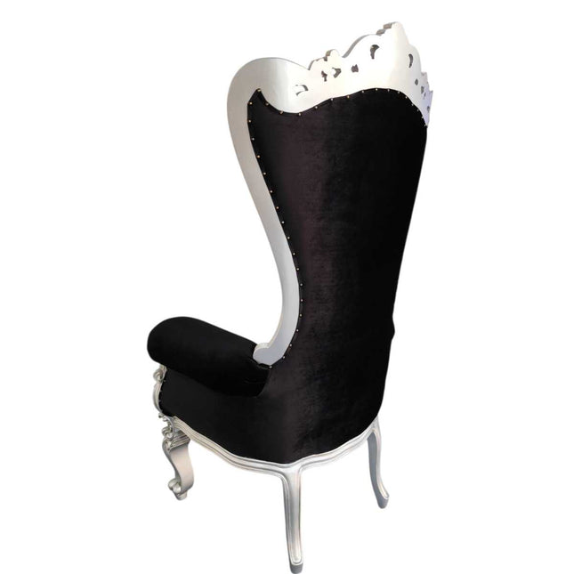Hollywood Regency Throne ☆ Silver & Black