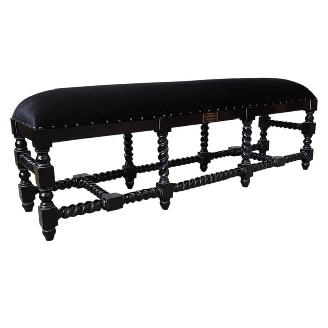 Hazelhurst Bedend Seat ☆ Black & Black Velvet