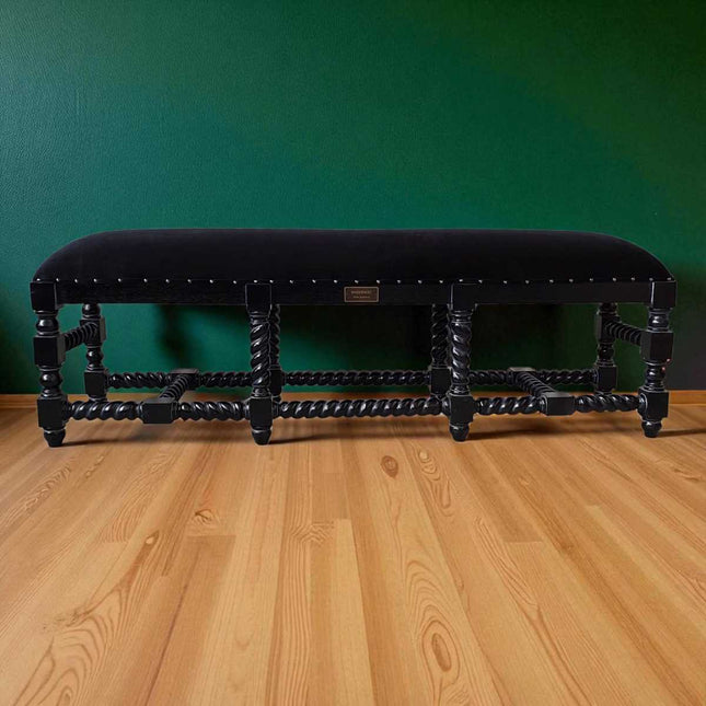 Hazelhurst Bedend Seat ☆ Black & Black Velvet