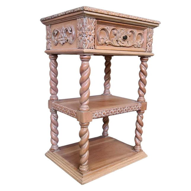 TORUS MAHOGANY NIGHTSTAND ☆ Natural White-Wash