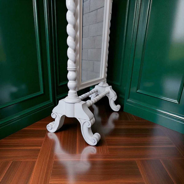 Valentina French Cheval Mirror ☆ White Antique