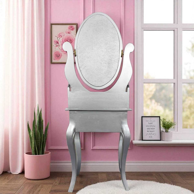 NORDHERM FRENCH DRESSING TABLE & STOOL ☆ SILVER