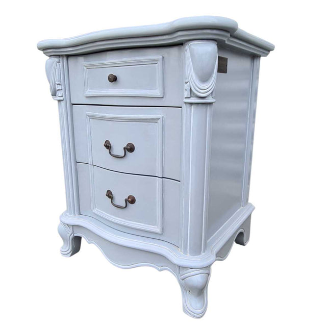 DIEU MAHOGANY WOOD NIGHTSTAND ☆ PERWINKLE