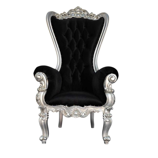 Hollywood Regency Throne ☆ Silver & Black