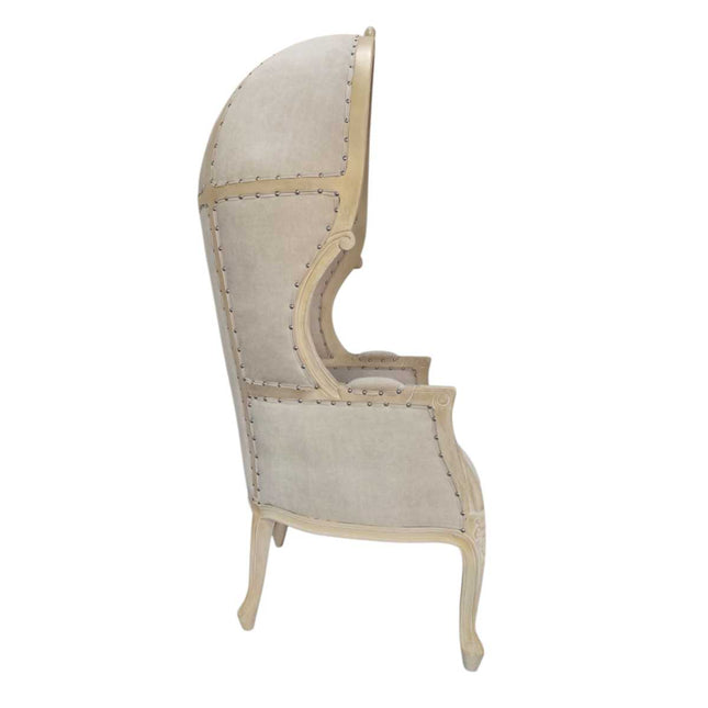 Edmund Porter Chair ☆Rustic white & Linen
