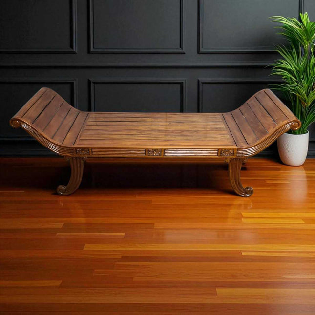 Munich Mahogany Sleigh Bench Seat