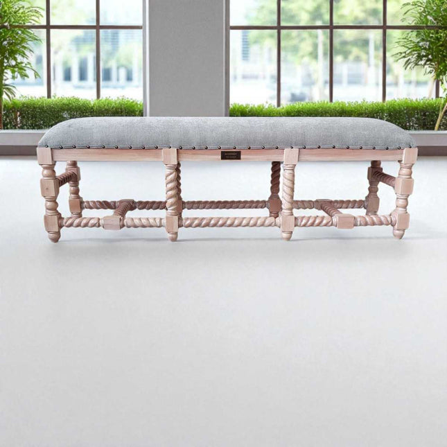 Hazelhurst Bedend Bench seat ☆ Natural & Grey