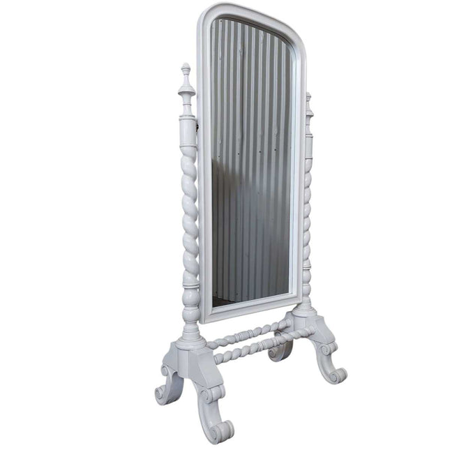 Valentina French Cheval Mirror ☆ White Antique