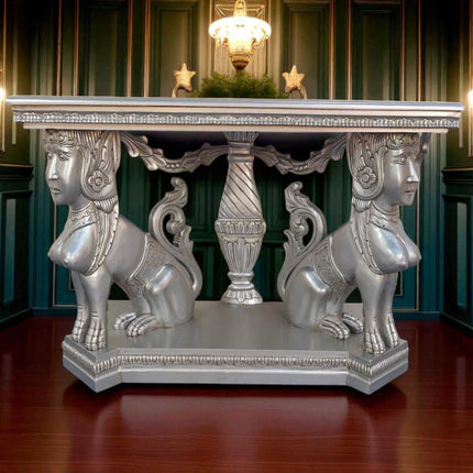 Adeline Lady Dog French console Table ☆ Silver