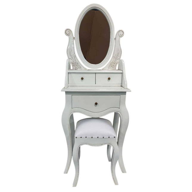 NORDHERM FRENCH DRESSING VANITY & STOOL ☆ WHITE