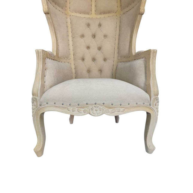 Edmund Porter Chair ☆Rustic white & Linen