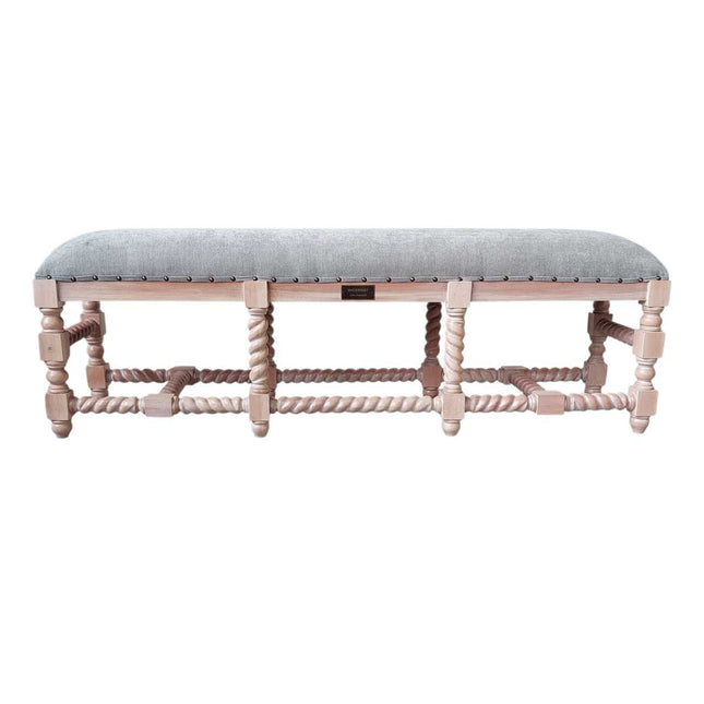 Hazelhurst Bedend Bench seat ☆ Natural & Grey