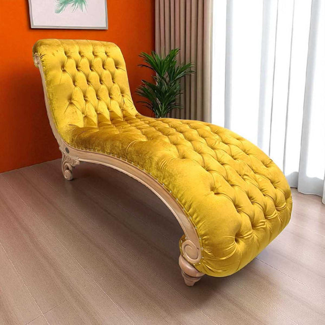 Morsana Chaise Natural & Golden Velvet