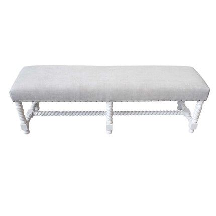 PANTHEON LUXURY BED END SEAT ☆White Antique &