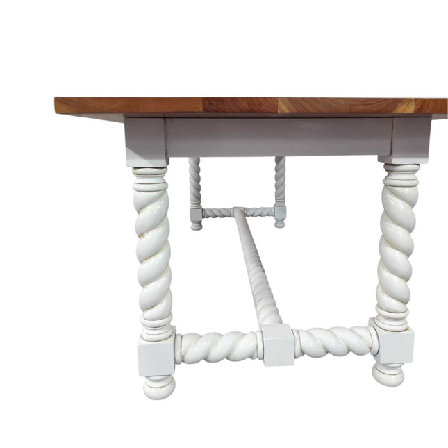JENKINSON MAHOGANY WOOD DINING TABLE ☆ WHITE & NATURAL