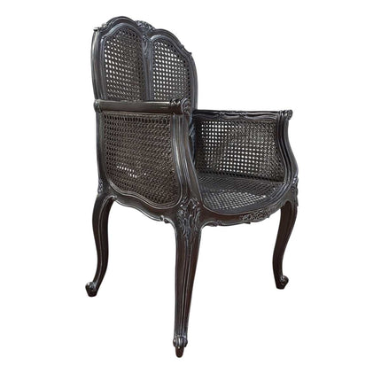 Severes Mahogany & Cane Louis XV chair ☆ Black