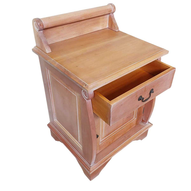 Sleigh Mahogany wood Nightstand