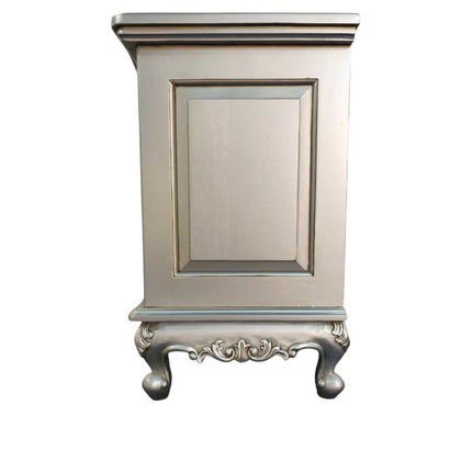 DOMINIQUE MAHOGANY WOOD NIGHTSTAND ☆ SILVER