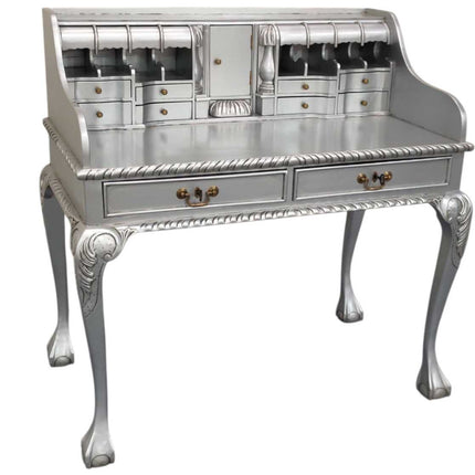 Chippendale Mahogany Escritoire ☆ Silver