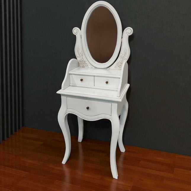 NORDHERM FRENCH DRESSING VANITY & STOOL ☆ WHITE