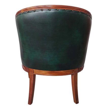 Empire Revival Tub Chair ☆ Walnut & Green