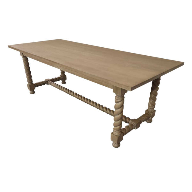 Jenkinson Mahogany Wood Dining Table ☆ Rustic Grey
