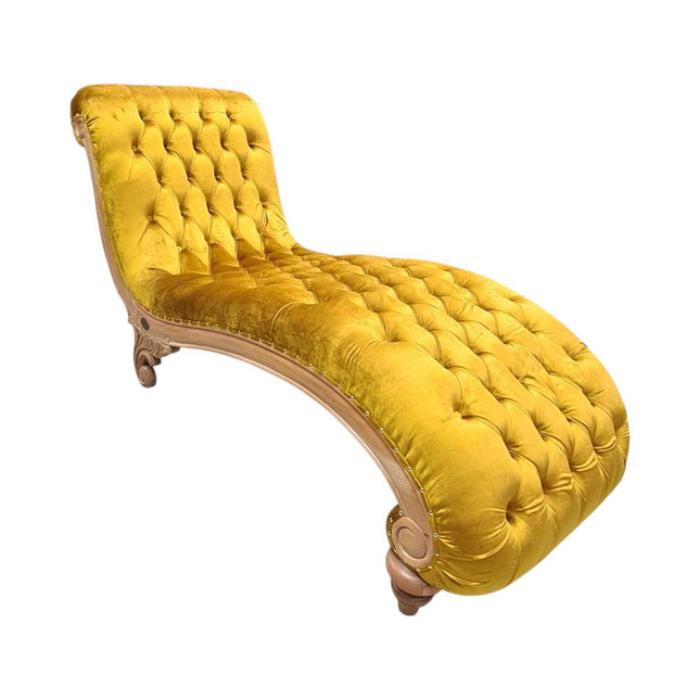 Morsana Chaise Natural & Golden Velvet