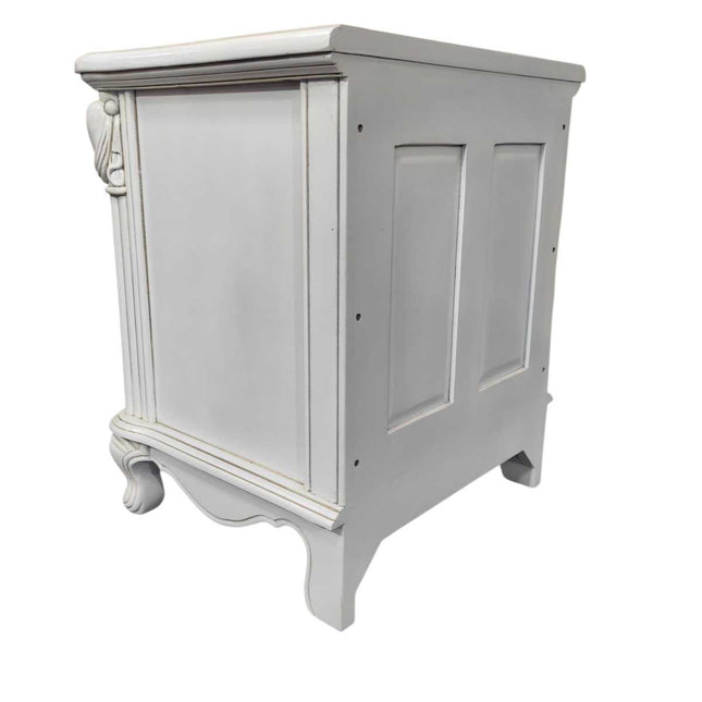 DIEU MAHOGANY WOOD NIGHTSTAND ☆ WHITE ANTIQUE
