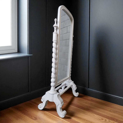 Valentina French Cheval Mirror ☆ White Antique
