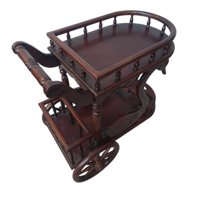 Calais Mahogany wood Swan cart