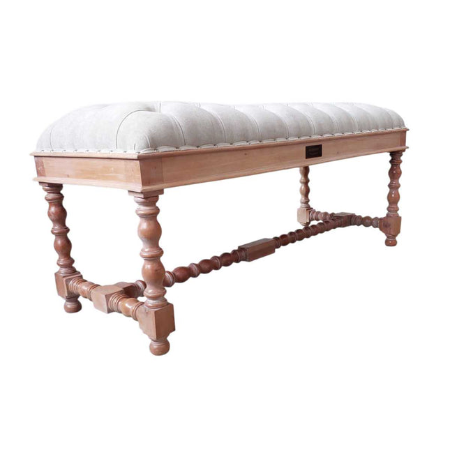 Dawson Colonial Upholstered Seat ☆ Natural & Grey