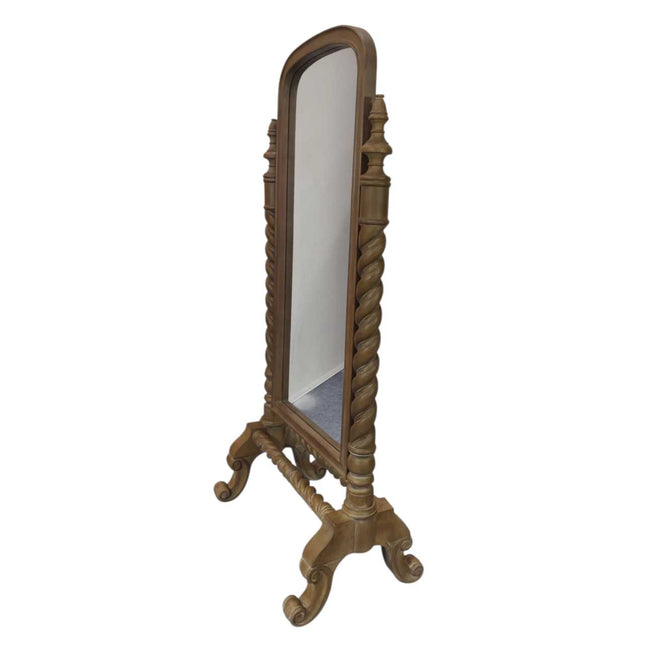 Valentina Mahogany wood Cheval mirror ☆Rustic Grey