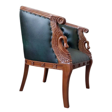 Empire Revival Tub Chair ☆ Walnut & Green
